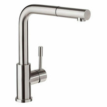Load image into Gallery viewer, 2023 Brushed Nickel Stainless steel L shape pull out with spray function spring kitchen mixer tap faucet Stainless steel Made PVD plated
