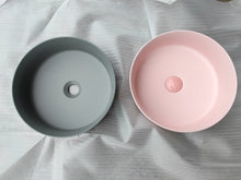 Load image into Gallery viewer, 2020 Matte Pink Round 360 mm Dia top counter basin porcelain sink
