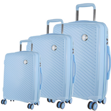 Load image into Gallery viewer, Pierre Cardin Inspired Milleni Hardshell 3-Piece Luggage Bag Set Travel Suitcase - Blue
