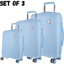Load image into Gallery viewer, Pierre Cardin Inspired Milleni Hardshell 3-Piece Luggage Bag Set Travel Suitcase - Blue
