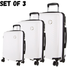 Load image into Gallery viewer, Pierre Cardin Inspired Milleni Hardshell 3-Piece Luggage Bag Set Travel Suitcase - White
