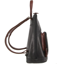 Load image into Gallery viewer, Milleni Womens Bag Italian Leather Soft Nappa Leather Backpack Travel - Black/Chestnut
