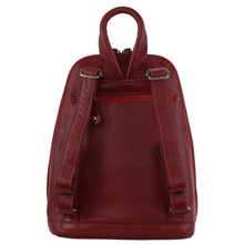 Load image into Gallery viewer, Milleni Womens Twin Zip Backpack Nappa Italian Leather Bag Travel - Red
