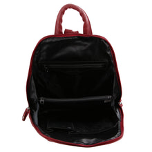 Load image into Gallery viewer, Milleni Womens Twin Zip Backpack Nappa Italian Leather Bag Travel - Red
