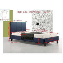 Load image into Gallery viewer, Single PU Leather Bed Frame Blue
