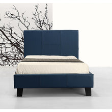 Load image into Gallery viewer, Single PU Leather Bed Frame Blue
