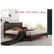 Load image into Gallery viewer, Double PU Leather Bed Frame Brown
