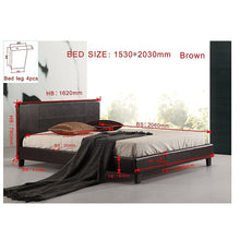 Load image into Gallery viewer, Queen PU Leather Bed Frame Brown
