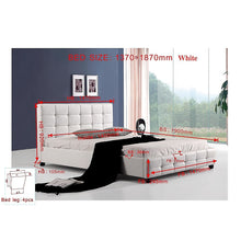 Load image into Gallery viewer, Double PU Leather Deluxe Bed Frame White
