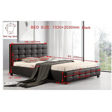 Load image into Gallery viewer, Queen PU Leather Deluxe Bed Frame Black
