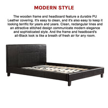 Load image into Gallery viewer, Queen PU Leather Bed Frame Black
