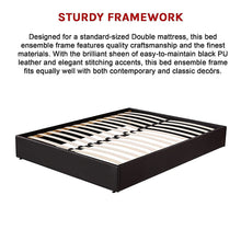 Load image into Gallery viewer, PU Leather Double Bed Ensemble Frame
