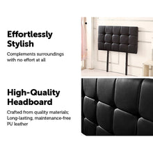 Load image into Gallery viewer, PU Leather Single Bed Deluxe Headboard Bedhead - Black
