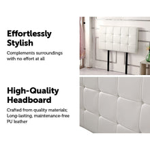Load image into Gallery viewer, PU Leather Single Bed Deluxe Headboard Bedhead - White
