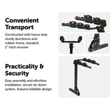 Load image into Gallery viewer, 3 Bicycle Bike Rack Hitch Mount Carrier Car

