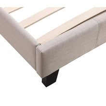 Load image into Gallery viewer, Single Linen Fabric Bed Frame Beige
