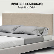 Load image into Gallery viewer, Linen Fabric King Bed Headboard Bedhead - Beige
