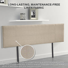 Load image into Gallery viewer, Linen Fabric King Bed Headboard Bedhead - Beige
