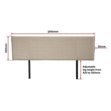 Load image into Gallery viewer, Linen Fabric King Bed Headboard Bedhead - Beige
