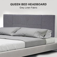 Load image into Gallery viewer, Linen Fabric Queen Bed Headboard Bedhead - Grey
