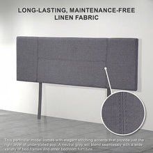Load image into Gallery viewer, Linen Fabric Double Bed Headboard Bedhead - Grey
