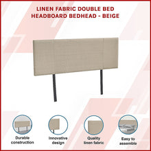 Load image into Gallery viewer, Linen Fabric Double Bed Headboard Bedhead - Beige
