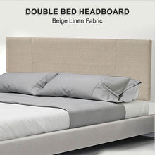 Load image into Gallery viewer, Linen Fabric Double Bed Headboard Bedhead - Beige

