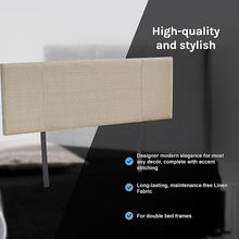 Load image into Gallery viewer, Linen Fabric Double Bed Headboard Bedhead - Beige
