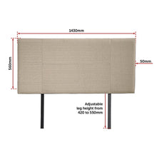 Load image into Gallery viewer, Linen Fabric Double Bed Headboard Bedhead - Beige
