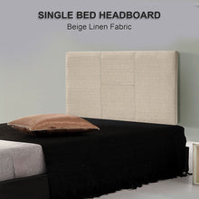 Load image into Gallery viewer, Linen Fabric Single Bed Headboard Bedhead - Beige
