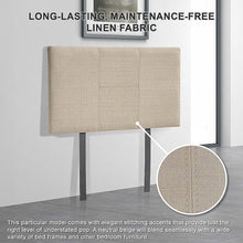 Load image into Gallery viewer, Linen Fabric Single Bed Headboard Bedhead - Beige

