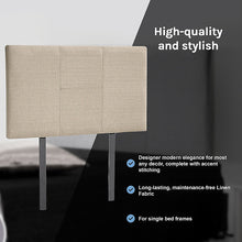 Load image into Gallery viewer, Linen Fabric Single Bed Headboard Bedhead - Beige
