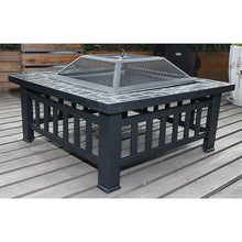 Load image into Gallery viewer, 18&quot; Square Metal Fire Pit Outdoor Heater
