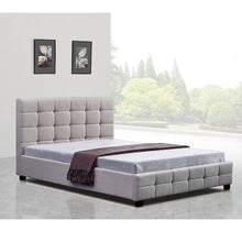 Load image into Gallery viewer, Linen Fabric Double Deluxe Bed Frame Beige
