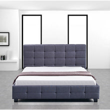 Load image into Gallery viewer, Linen Fabric Double Deluxe Bed Frame Grey

