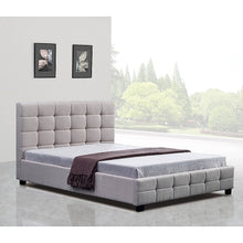 Load image into Gallery viewer, Linen Fabric Queen Deluxe Bed Frame Beige
