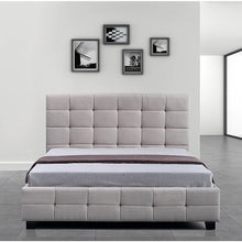 Load image into Gallery viewer, Linen Fabric Queen Deluxe Bed Frame Beige
