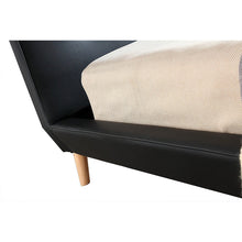 Load image into Gallery viewer, Double PU Leather Deluxe Bed Frame Black
