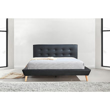 Load image into Gallery viewer, Double PU Leather Deluxe Bed Frame Black
