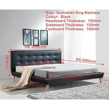 Load image into Gallery viewer, King PU Leather Deluxe Bed Frame Black
