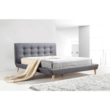 Load image into Gallery viewer, Queen Linen Fabric Deluxe Bed Frame Grey
