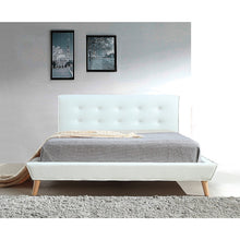 Load image into Gallery viewer, Queen PU Leather Deluxe Bed Frame White
