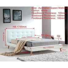 Load image into Gallery viewer, Queen PU Leather Deluxe Bed Frame White
