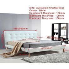 Load image into Gallery viewer, King PU Leather Deluxe Bed Frame White

