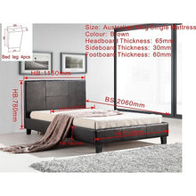 Load image into Gallery viewer, King Single PU Leather Bed Frame Brown
