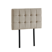 Load image into Gallery viewer, Linen Fabric Single Bed Deluxe Headboard Bedhead - Beige
