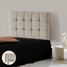 Load image into Gallery viewer, Linen Fabric Single Bed Deluxe Headboard Bedhead - Beige
