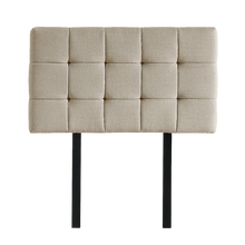Load image into Gallery viewer, Linen Fabric Single Bed Deluxe Headboard Bedhead - Beige
