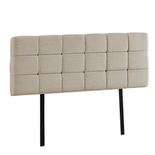 Load image into Gallery viewer, Linen Fabric Double Bed Deluxe Headboard Bedhead - Beige
