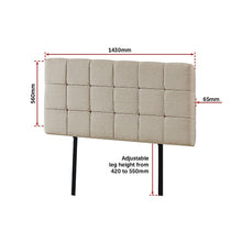 Load image into Gallery viewer, Linen Fabric Double Bed Deluxe Headboard Bedhead - Beige
